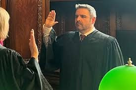 Judge Clary taking the oath of office for the Eighth District Court of Appeals